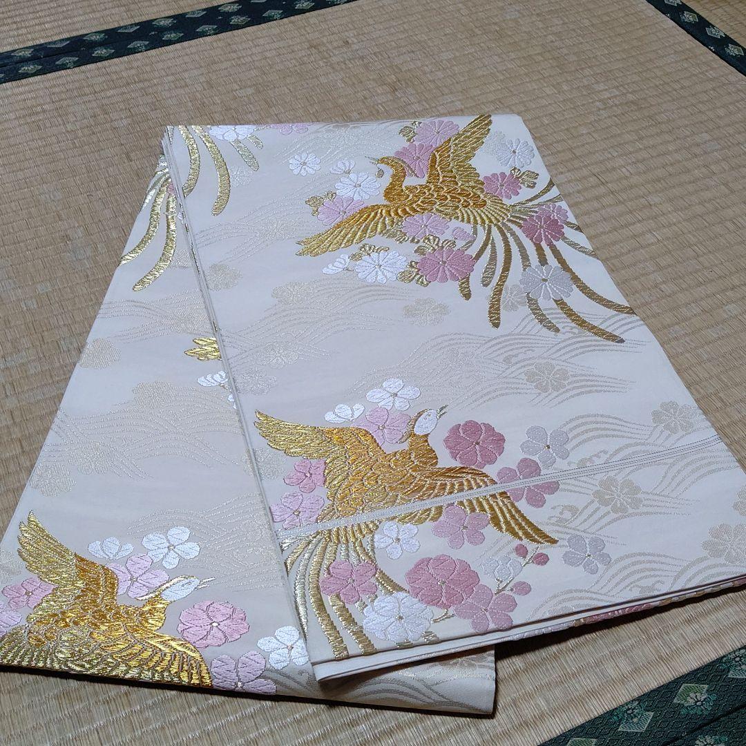 ZF225 袋帯 総刺繍 鳳凰 正絹 太鼓柄 芯なし 金彩 高級 上質 cypma.mx