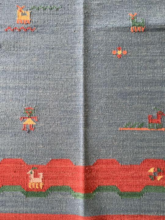 インドキリム ウール 手織り 160×89cm-